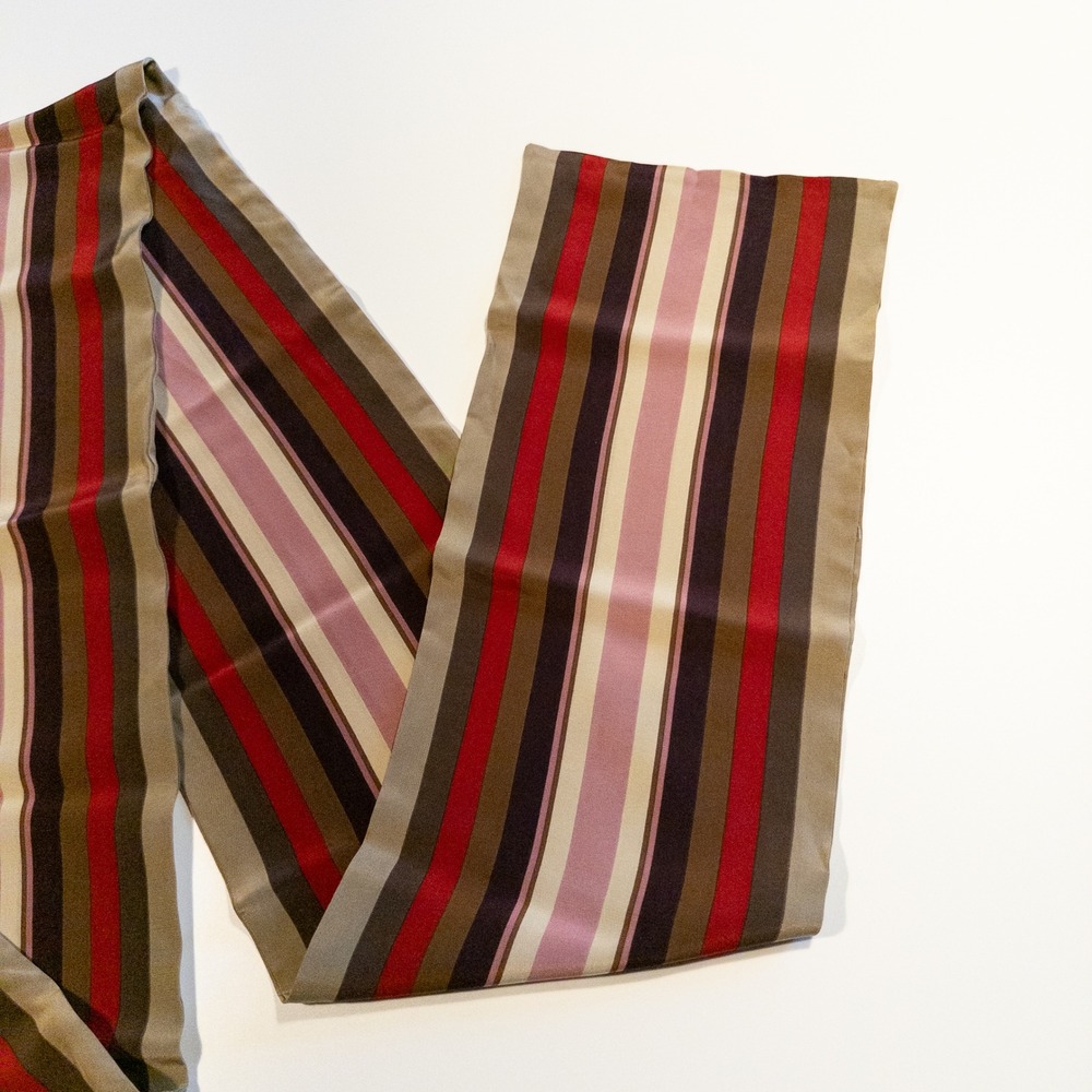Silk Scarf Lot 4 Pieces Square Rectangular Stripe Plaid Animal Vera Isa Ginnie - Picture 5 of 16
